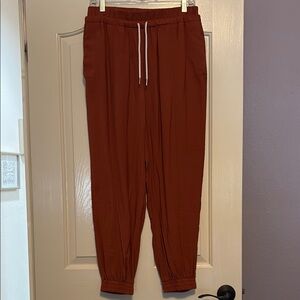 Zara Brown Track Pants Elastic Waist Joggers